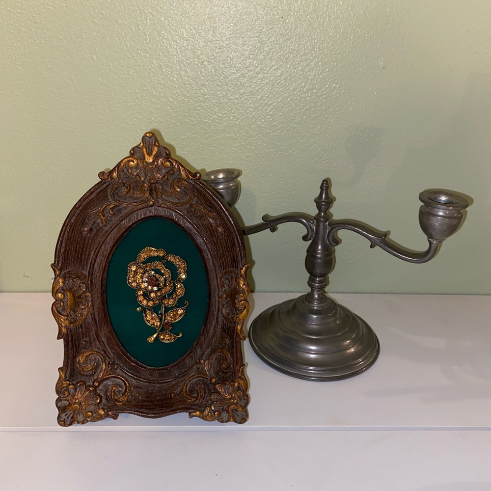 🎁 Dome Shape Framed Jewelry Art Mixed Media Vintage Tabletop Mothers Day Gift
